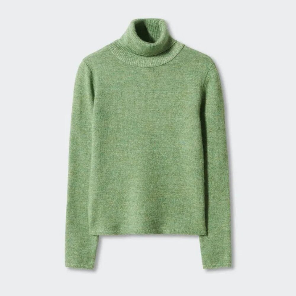 Mango Green Turtleneck Sweater